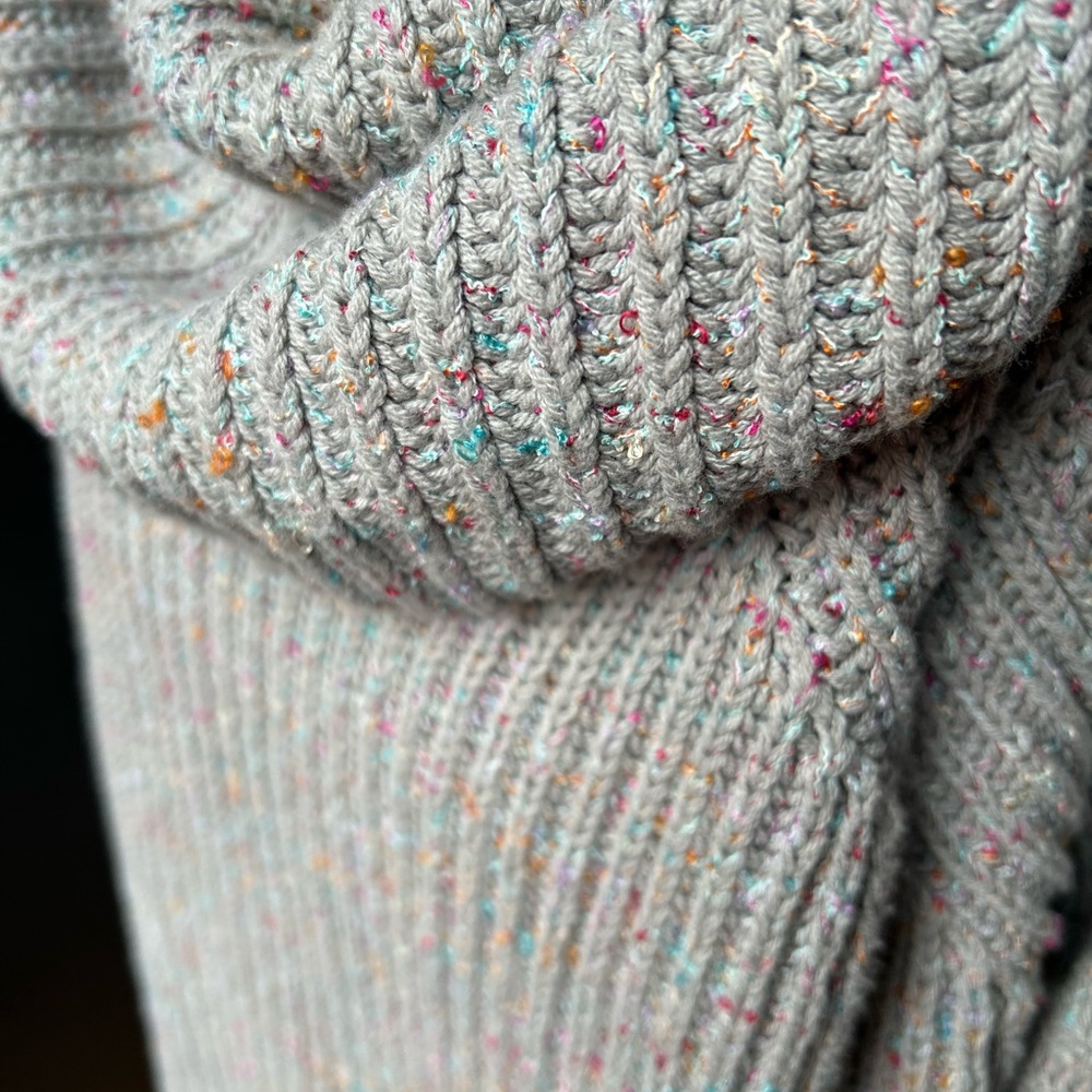 FP Movement by Free People Speckled Gray Cowl Neck Sweater - Picture 3 of 4